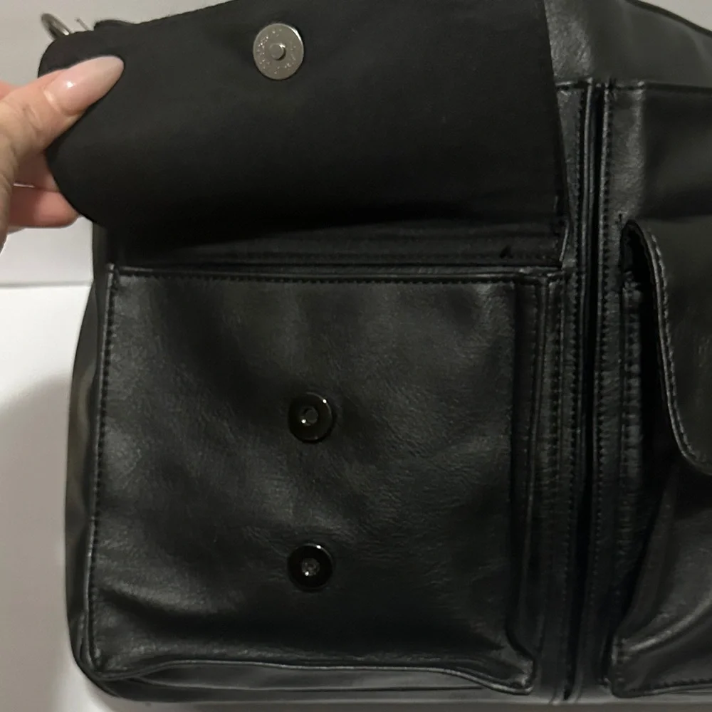 Steve Azar Black musician/laptop briefcase bag Leather NWT